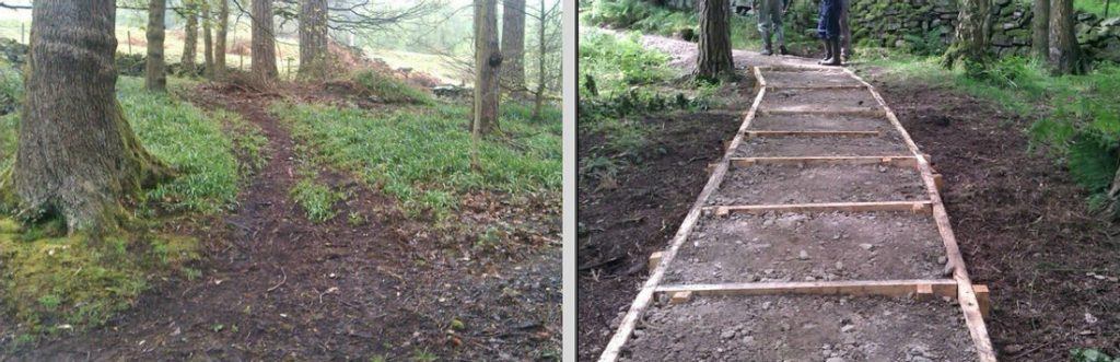 A new path up to the campsite at Midgehole
