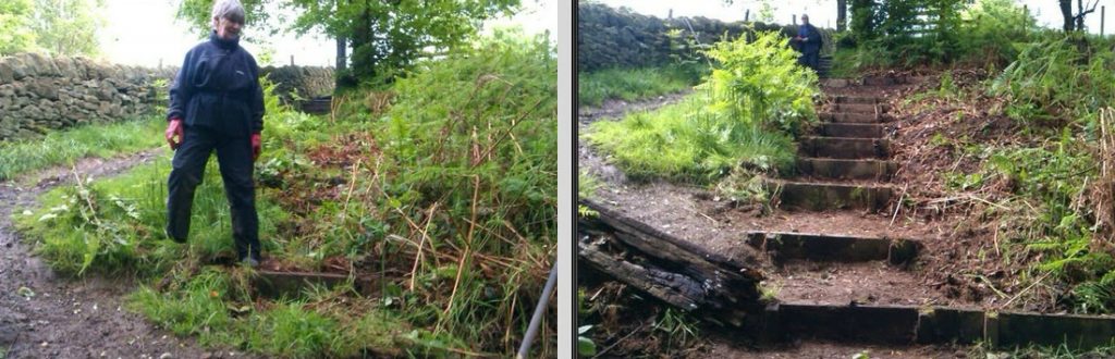 Uncovering steps at Daisy Bank above Mytholmroyd